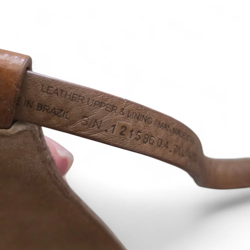 TORY BURCH Chandler Tumbled Leather Wedge Sandals – Size 9.5 - Picture 11 of 13